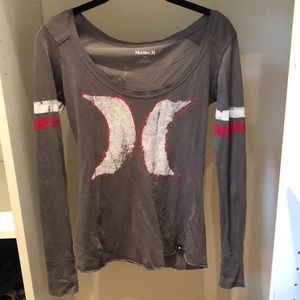 Hurley gray graphic long sleeve tee